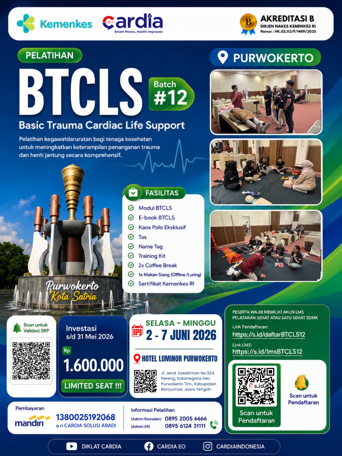 Gambar Pelatihan Basic Trauma Cardiac Life Support (BTCLS) Batch 12